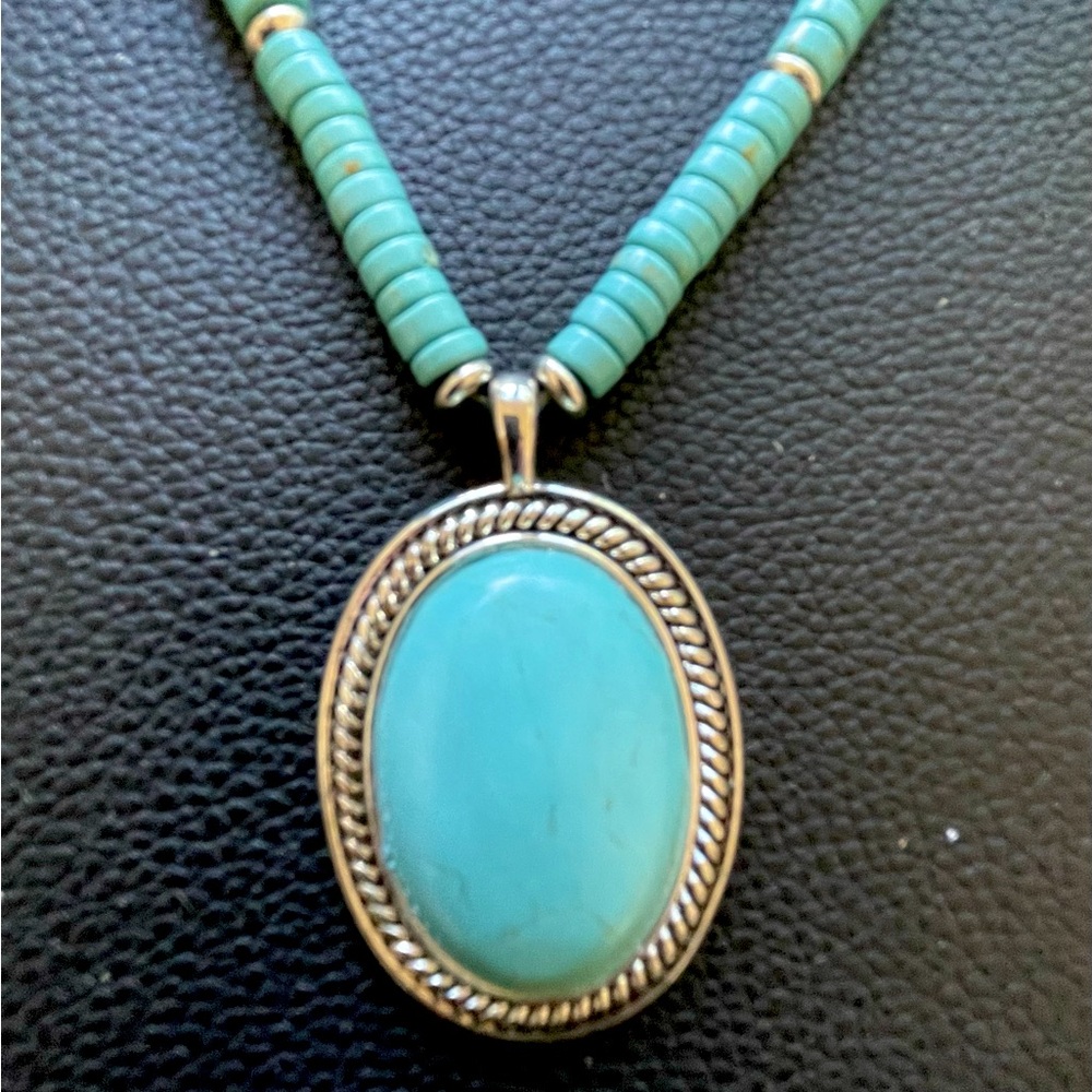 Necklace - faux turquoise